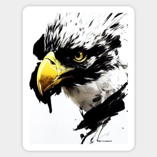 Eagle Bald Wild Nature Free Spirit Art Brush Painting Sticker